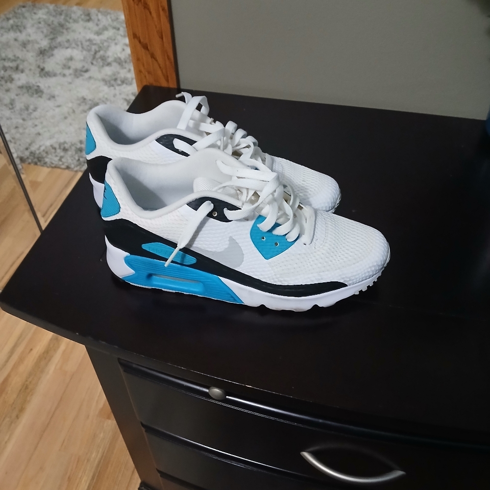 Nike White and Blue Athletic Shoes Modern Design